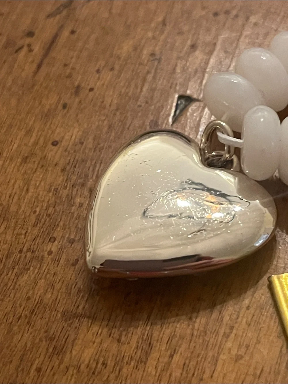 J.Crew Heart Pendant Faux Pearl Beads Necklace 16”